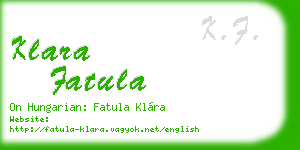 klara fatula business card